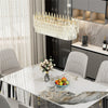 Luxury Clear K9 Crystal Chandelier Light Formal Rectangular Pendant Light Dining