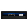 Black TV Unit Stand Cabinet Sideboard High Gloss Front & Matt Body RGB LED Light