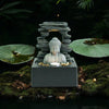 Premium Buddha Water Feature Indoor Outdoor LED Fountain Waterfall Garden Decor