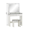 White Dressing Table with LED Lights Mirror 2 Drawers Stool Vanity Make up Desk