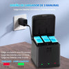 3x 1800mAh Battery For Go Pro Hero 9 /10/11/12+ 3 Slots Camera Battery Charger