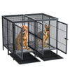 XXXL Large Dog Crate Raised Pet Dog Cage Kennel Double Door Tray Divider Playpen
