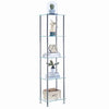 5 Tier Clear Tempered Glass Shelving Unit Bathroom Storage for Towels Cosmetics