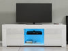 Modern TV Unit Stand Cabinet Sideboard White High Gloss Doors with LED Lights