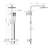 Bathroom Thermostatic Mixer Shower Set - Dual Square Head Exposed Chrome