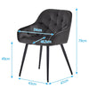 2X Velvet Dining Chairs Tufted Seat Metal Leg Dining Room Kitchen Chair Grey