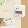 Bedroom Modern End Table Compact Nightstand w/Storage Shelf-White