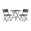 Set of 5 Wood Grain Effect Table&Chairs Outdoor Garden Bistro BBQ Furniture Set