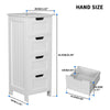 Bathroom Drawers | White 4 Drawer Storage Cabinet Unit Free Standing Wooden