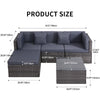 Garden Rattan Furniture Set 4-Seater Combo Modular Sofa w/ Cover Patio Outdoor