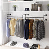 50KG Load Industrial Pipe Clothing Rack WallMounted Retro Retail Garment Display