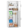 Bedroom Closet Storage Cabinet Wooden Utility Organizer w/Doors-White