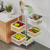 6 Tier Kitchen Rotating Storage Trolley Cart Utility Vegetable Mobile Shelf Rack