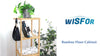 Tall Bamboo Bathroom Storage Cabinet Unit Cupboard with 3 Open Shelves