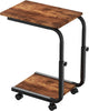 Side Table Height Adjustable End Bedside Table with 4 Wheels for Sofa Bedroom