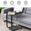 Rolling C-shaped Laptop Side Table Bedside Table Sofa Couch Table W/ 4 Wheels
