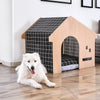 Large Wood Dog Kennel House Cage Crate In/Outdoor Shelter Pet Hutches Iron Door