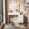 Modern Dressing Table Large Vanity Set with LED Mirror Cabinet Stool Drawers UK