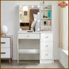 White Dressing Table with LED Lights Mirror Storage Drawers Vanity Makeup Desk