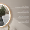 Illuminated Bathroom Mirror 60cm 3 LED Lights Dimmable Demister Lightup Anti-fog