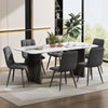 Set of 4 Dining Chairs with Backrest Metal Legs Living Room Kitchen Chairs Grey