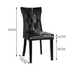 Set of 2 Dining Chairs High Back PU Leather Kitchen Chair Padded Seat Wood Legs