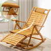 Foldable Bamboo Outdoor Garden Deck Rocking Chair Armchair Recliner Lounger Seat
