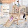 Wooden Indoor Toddler Playground 4-in-1 Jungle Gym-Natural