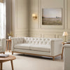 Dusk Chesterfield 3 Seater Sofa - Cream Linen RRP £999