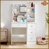White Dressing Table with LED Lights Mirror Storage Drawers Vanity Makeup Desk