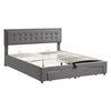 OTTOMAN STORAGE GAS LIFT BED 6FT 180X200 UPHOLSTERED BED FRAME WITH DRAWER GREY