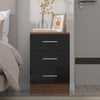 3 Drawer Bedside - Black Gloss Fronts & Matt Walnut Carcass REFLECT