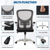 Home Office Chair Computer Mesh Desk Chair with Adjustable Arms and Height White
