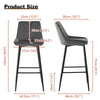 2Pcs Grey Bar StoolsVelvet Breakfast Pub Chair Kitchen Shape V Design