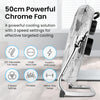 20" Chrome Gym Floor Fan with 3 Speeds and Adjustable Fan Head, Standing Metal
