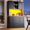 Pantry Cupboard 180cm Tall Storage Cabinet with Drawers Shelves Kitchen Cabinet