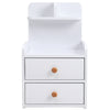 Bedside Cabinet with 2 Drawer Space Save Nightstand Table And Open Storage Shelf