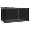 Gazebo with Mesh Walls 4x3 m Canopy Marquee - Anthracite, Steel Frame, D6B5