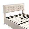 Ottoman Storage Gas Lift Bed Upholstered 4ft6 Double Bed Frame with Drawer Cream