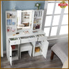 Vanity Makeup Table Stool Set with LED Light Strip Mirror Drawers Dressing Desk