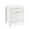 Ribbed Bedside Table Bedroom 2 Drawers Office Nightstand Living Room Unit Modern