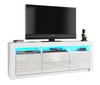 TV Unit I 160cm I Sideboard I Cabinet I TV Stand I White Gloss Doors I Free LED