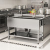47" Stainless Steel Sink Commercial Restaurant Kitchen Prep Hand Basin w/ Shelf
