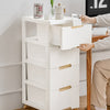 White Bedside Table 3/4/5 Drawers Cabinet Bedroom Toy Storage Nightstand Shelf