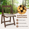 Foldable Dining Chair Set of 4 Accent Armless Kitchen Chair-Walnut