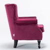 Velvet Chair Sofa Armchair High Wing Back Tub Scalloped Rivet Padded Seat Lounge