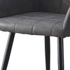 Pair Of Light Grey Dininig Chairs Faux Leather Armchairs Metal Legs Restaurant