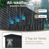 Metal Garden Shed 8x4ft Lockable Tool Store Sloped Roof Galvanized Steel Grey