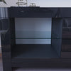 Black TV Unit Cabinet Stand With LED Light & Drawers 130cm High Gloss Doors