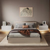 High Gloss Bedside Tables Floating Wall-Mounted w/ Storage Drawers 2 PCS White